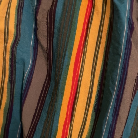 R & Y SPORT men’s Lg swim trunks, circus, stripes, teals, yellow, red , & brown - Picture 2 of 8